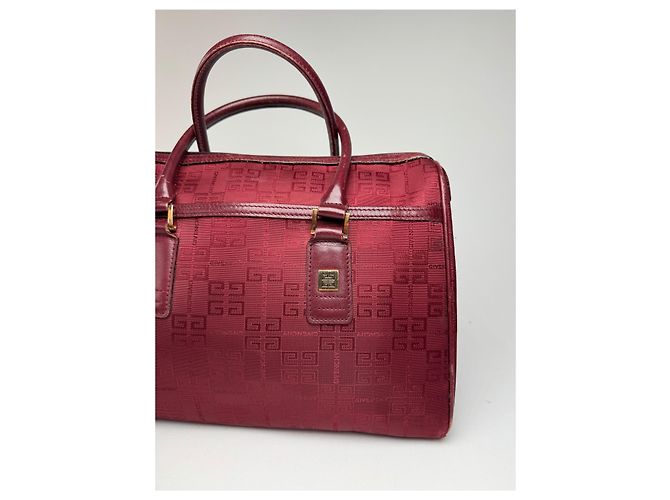 Vintage Givenchy Mini Boston Tasche burgunderrot Bordeaux - Ansicht 7