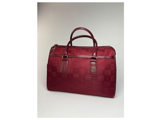 Vintage Givenchy Mini Boston Tasche burgunderrot Bordeaux - Ansicht 9