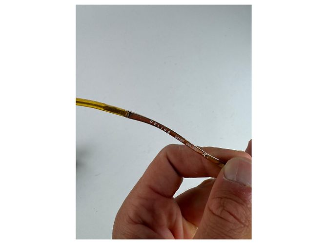 Céline Vintage Celine Paris rahmenlose Sonnenbrille Gelb - Ansicht 10