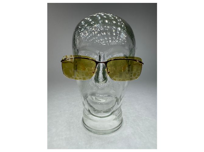 Céline Vintage Celine Paris rahmenlose Sonnenbrille Gelb - Ansicht 13