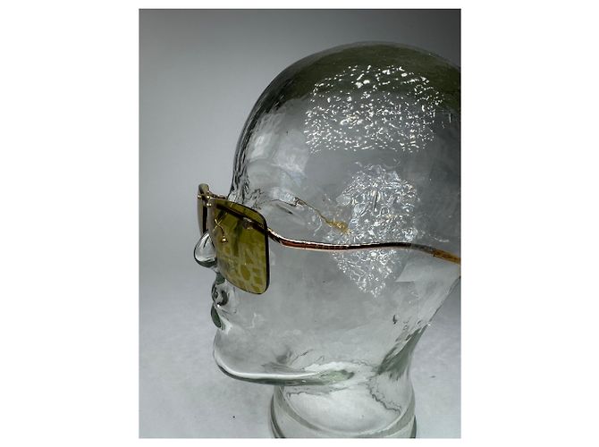 Céline Vintage Celine Paris rahmenlose Sonnenbrille Gelb - Ansicht 5