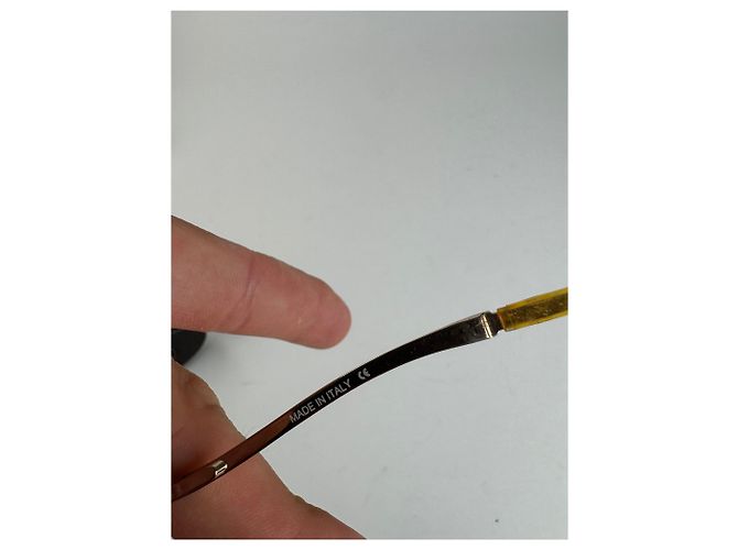 Céline Vintage Celine Paris rahmenlose Sonnenbrille Gelb - Ansicht 7