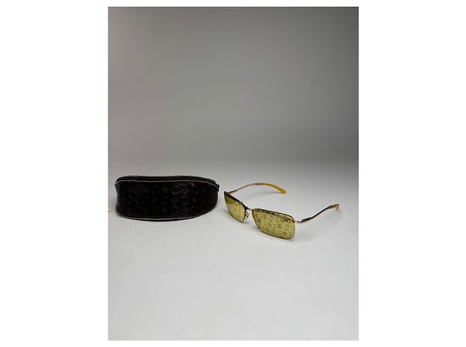 Céline Vintage Celine Paris rahmenlose Sonnenbrille Gelb - Ansicht 9