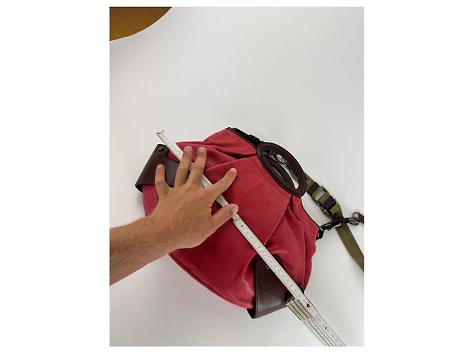 Vintage 2-Wege Marni Tasche rot braun - Ansicht 12