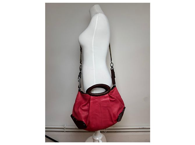 Vintage 2-Wege Marni Tasche rot braun - Ansicht 14