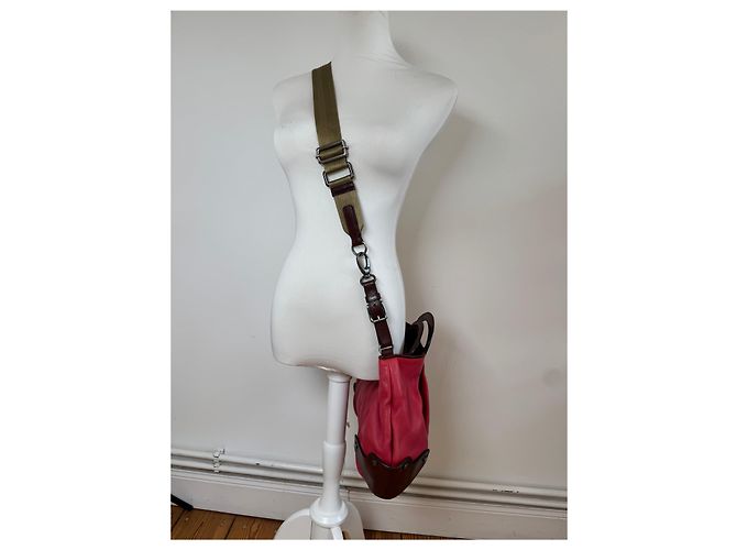 Vintage 2-Wege Marni Tasche rot braun - Ansicht 15
