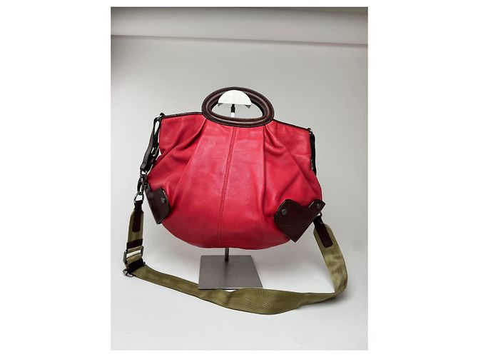 Vintage 2-Wege Marni Tasche rot braun - Ansicht 2