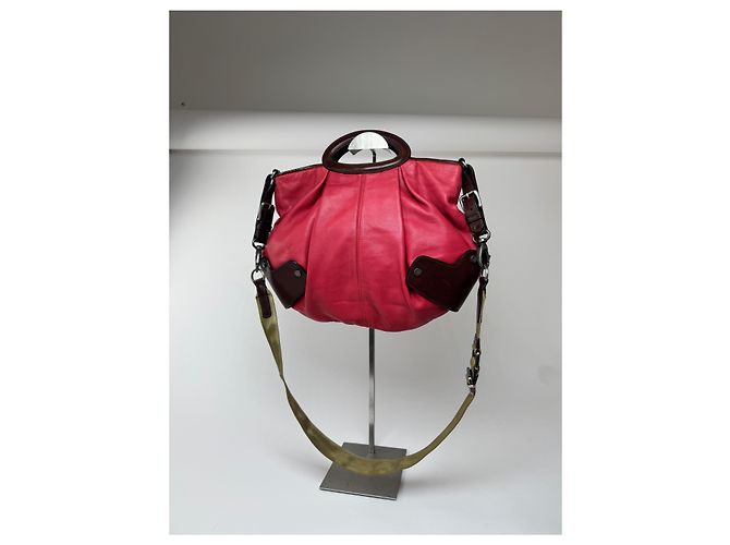 Vintage 2-Wege Marni Tasche rot braun - Ansicht 6