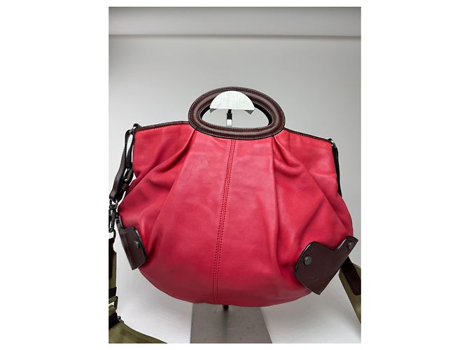 Vintage 2-Wege Marni Tasche rot braun - Ansicht 7