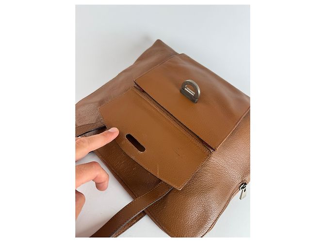 Céline Sac à main en cuir vintage Celine Paris marron - vue 12
