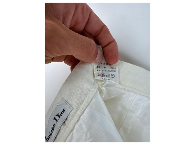 Falda vintage Dior blanca M Blanco - vista 10