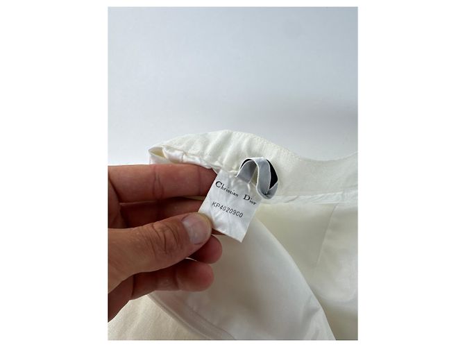 Falda vintage Dior blanca M Blanco - vista 11