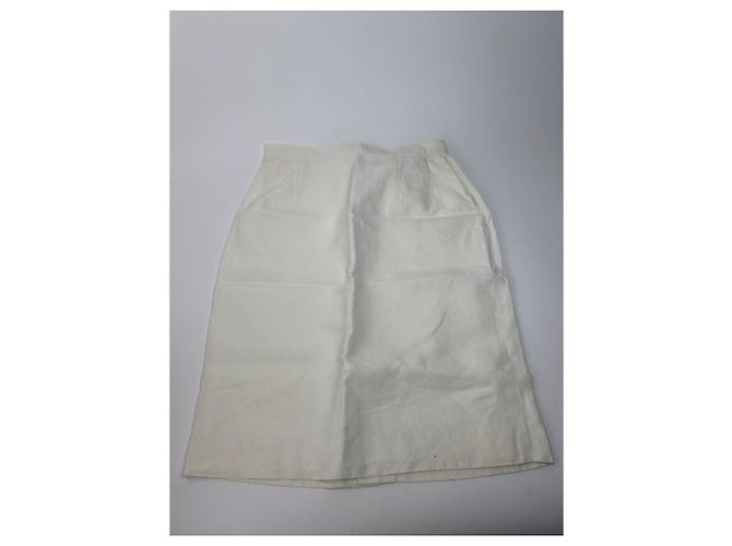 Falda vintage Dior blanca M Blanco - vista 12