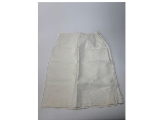 Falda vintage Dior blanca M Blanco - vista 13