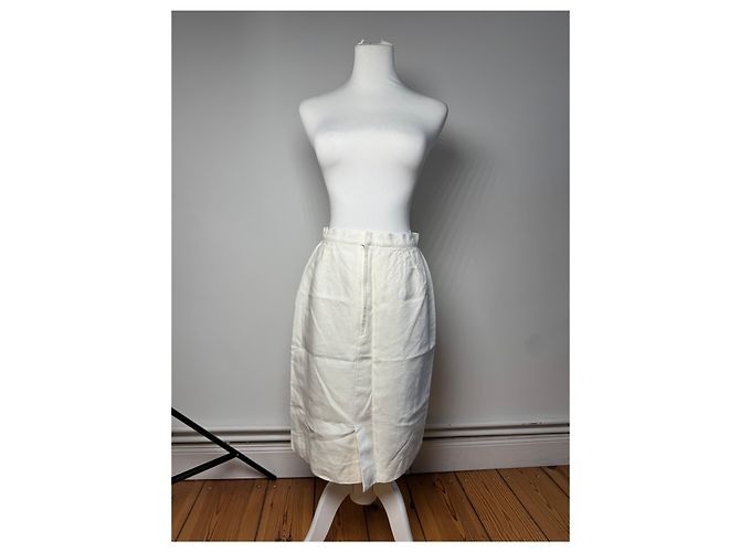 Falda vintage Dior blanca M Blanco - vista 15
