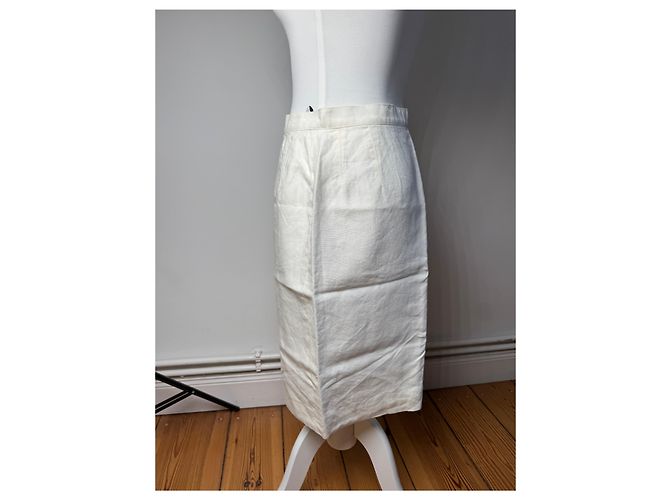 Falda vintage Dior blanca M Blanco - vista 2
