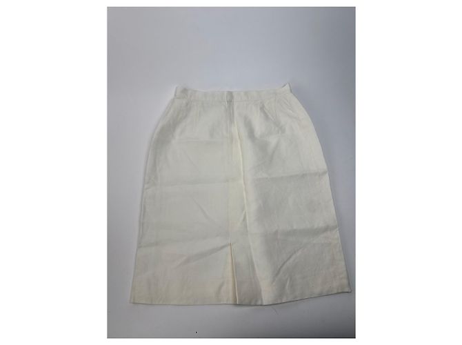 Falda vintage Dior blanca M Blanco - vista 4