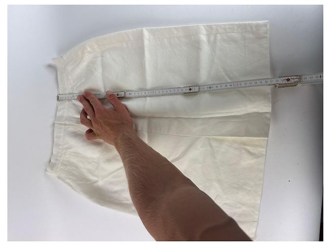 Falda vintage Dior blanca M Blanco - vista 8