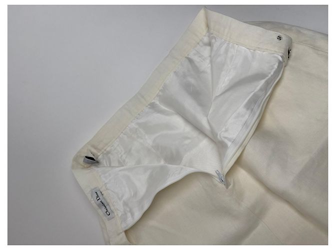 Falda vintage Dior blanca M Blanco - vista 9