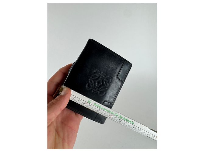Vintage Loewe Anagram Leather wallet black - view 10