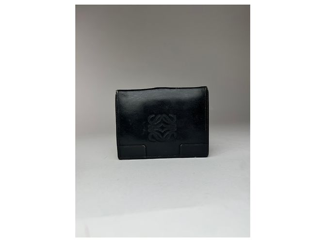 Vintage Loewe Anagram Leather wallet black - view 11