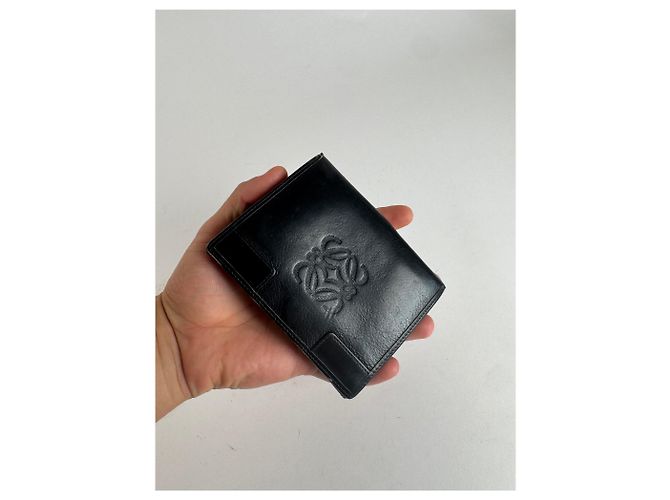 Vintage Loewe Anagram Leather wallet black - view 3
