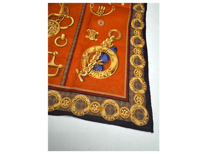 Céline Vintage Celine Baroque Scarf gold orange - view 2
