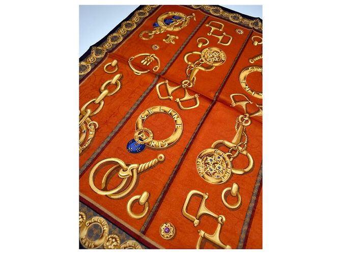 Céline Vintage Celine Baroque Scarf gold orange - view 3