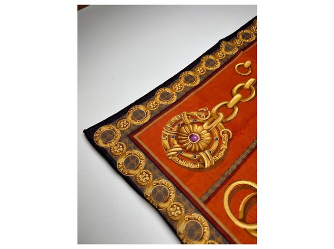 Céline Vintage Celine Baroque Scarf gold orange - view 5