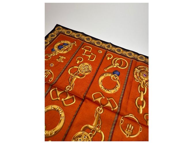Céline Vintage Celine Baroque Scarf gold orange - view 6