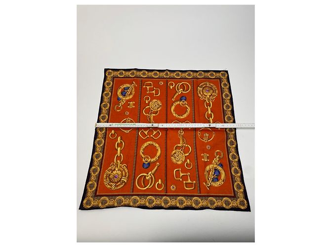Céline Vintage Celine Baroque Scarf gold orange - view 8