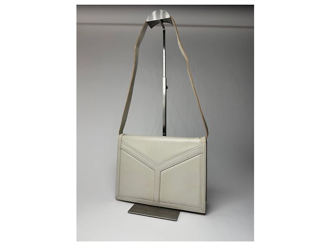 Vintage Yves Saint Laurent Ledertasche weiß - Ansicht 3