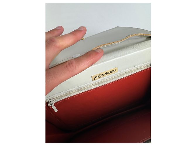 Vintage Yves Saint Laurent Ledertasche weiß - Ansicht 5