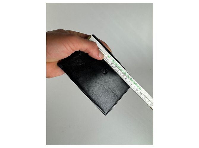 Vintage Loewe Madrid Flapable leather wallet black - view 10