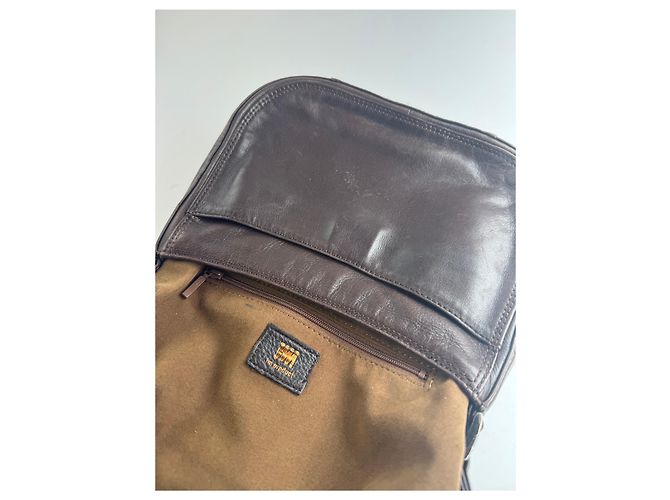 Vintage Issey Miyake Ledertasche braun Lila - Ansicht 4