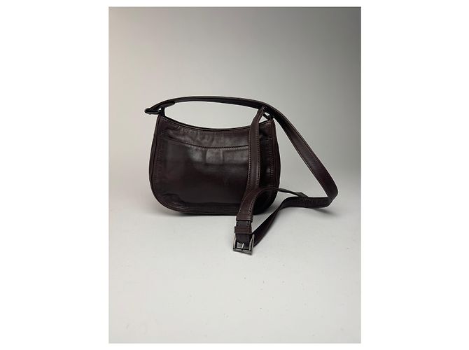 Vintage Issey Miyake Ledertasche braun Lila - Ansicht 8
