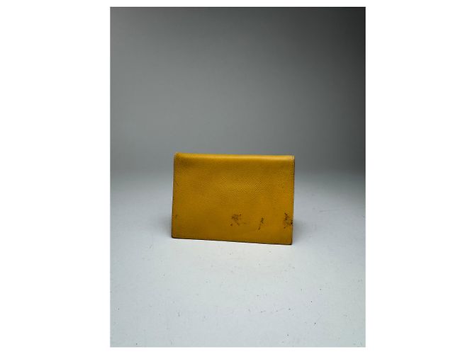 Ring Hermès Vintage Hermes Leather Cardholder Yellow - view 4