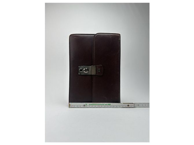Clutch in pelle vintage Balenciaga marrone - vista 12