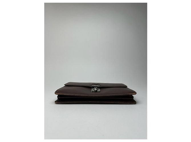 Clutch in pelle vintage Balenciaga marrone - vista 9