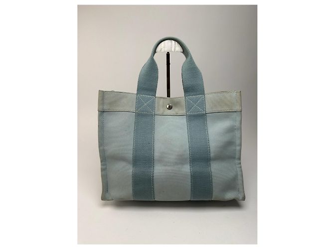 Trim Vintage Hermès Tasche hellblau Silber - Ansicht 10