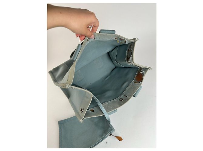 Trim Vintage Hermès Tasche hellblau Silber - Ansicht 12