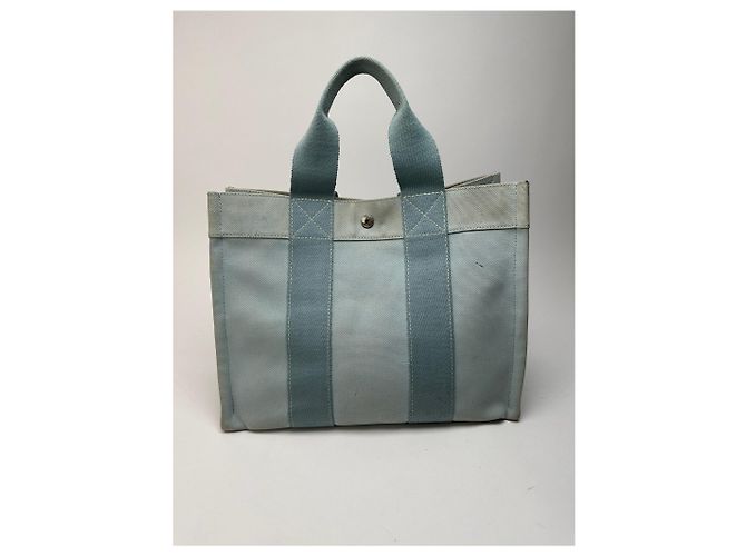 Trim Vintage Hermès Tasche hellblau Silber - Ansicht 2