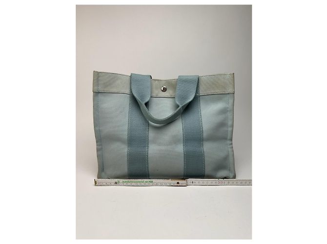 Trim Vintage Hermès Tasche hellblau Silber - Ansicht 3
