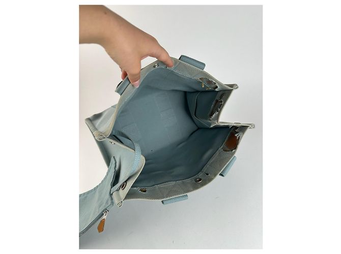 Trim Vintage Hermès Tasche hellblau Silber - Ansicht 5