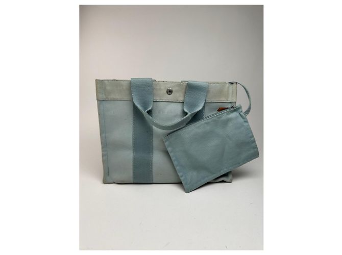 Trim Vintage Hermès Tasche hellblau Silber - Ansicht 6