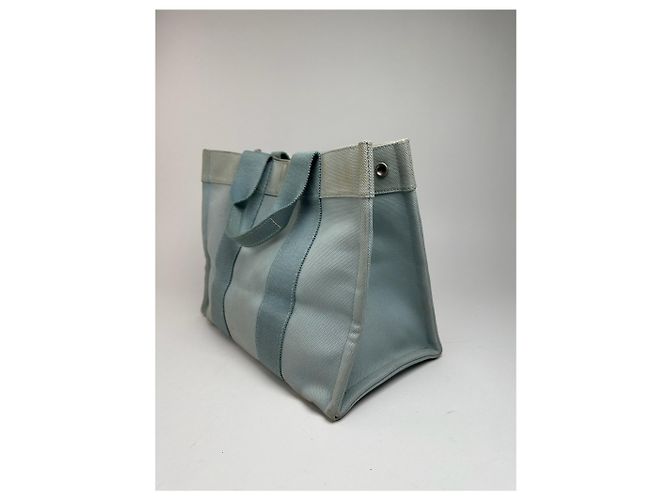 Trim Vintage Hermès Tasche hellblau Silber - Ansicht 9