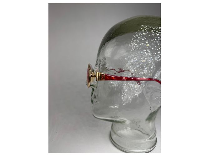 Occhiali da sole vintage Yves Saint Laurent rosso oro - vista 13