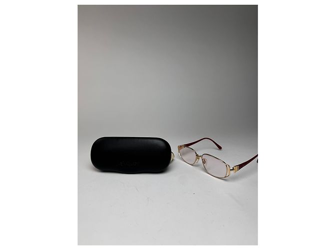 Occhiali da sole vintage Yves Saint Laurent rosso oro - vista 2
