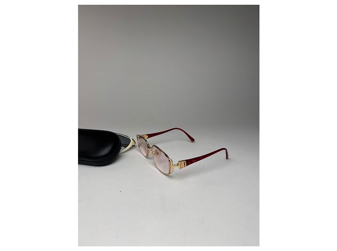 Occhiali da sole vintage Yves Saint Laurent rosso oro - vista 5