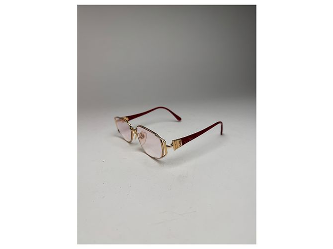 Occhiali da sole vintage Yves Saint Laurent rosso oro - vista 6